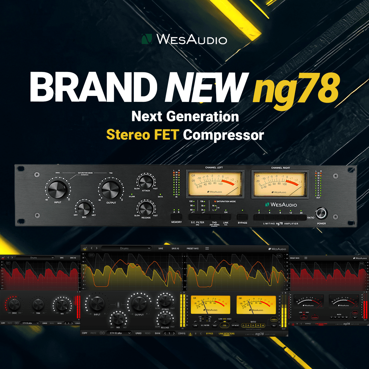 Wes Audio ng78 Next Generation Analog Stereo FET Compressor W/Digital Recall